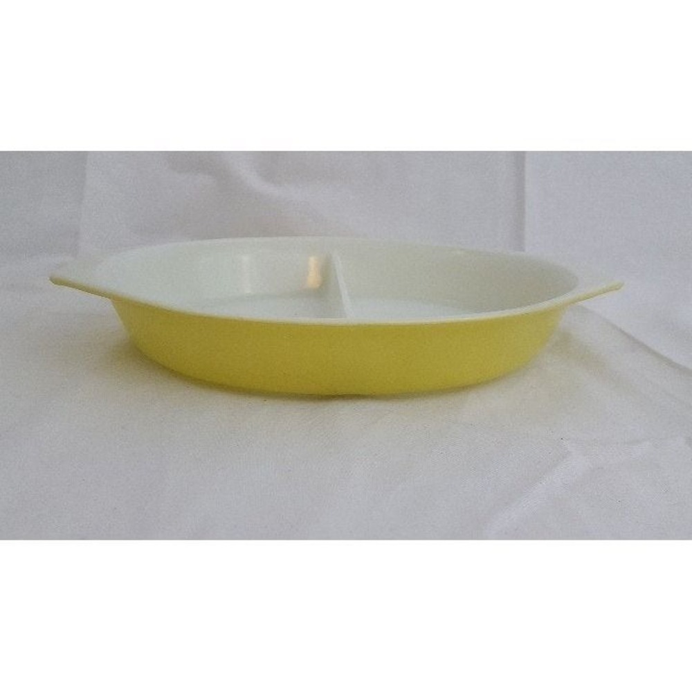 Pyrex Yellow Divided Dish